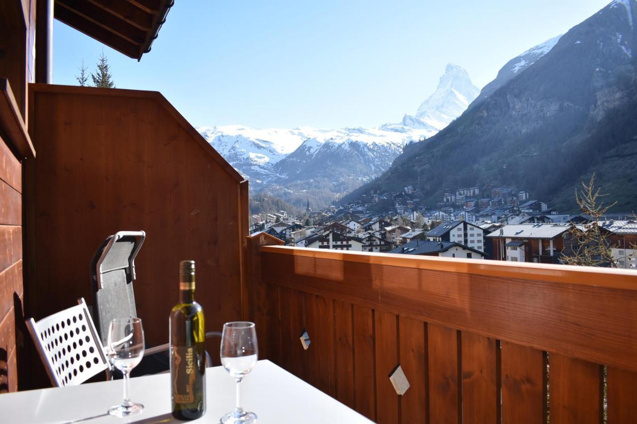 Wohnung in Zermatt mit postkarten Matterhornblick Exterior foto